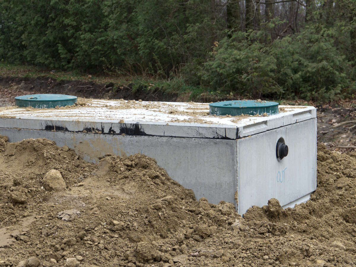 septic tank in ground